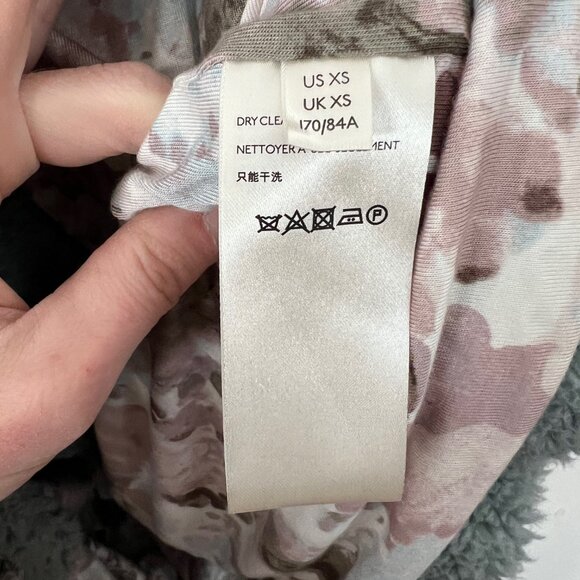 Free People Long Sherpa Coat Teddy Blue Floral Lined XS - Picture 3 of 6